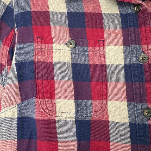 DULUTH TRADING CO woman's size medium M 100% cotton plaid flannel top shirt - Picture 8 of 12